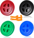 5 Gallon Bucket Lid 4-Pack with Openers - Leak-Proof Screw Seal