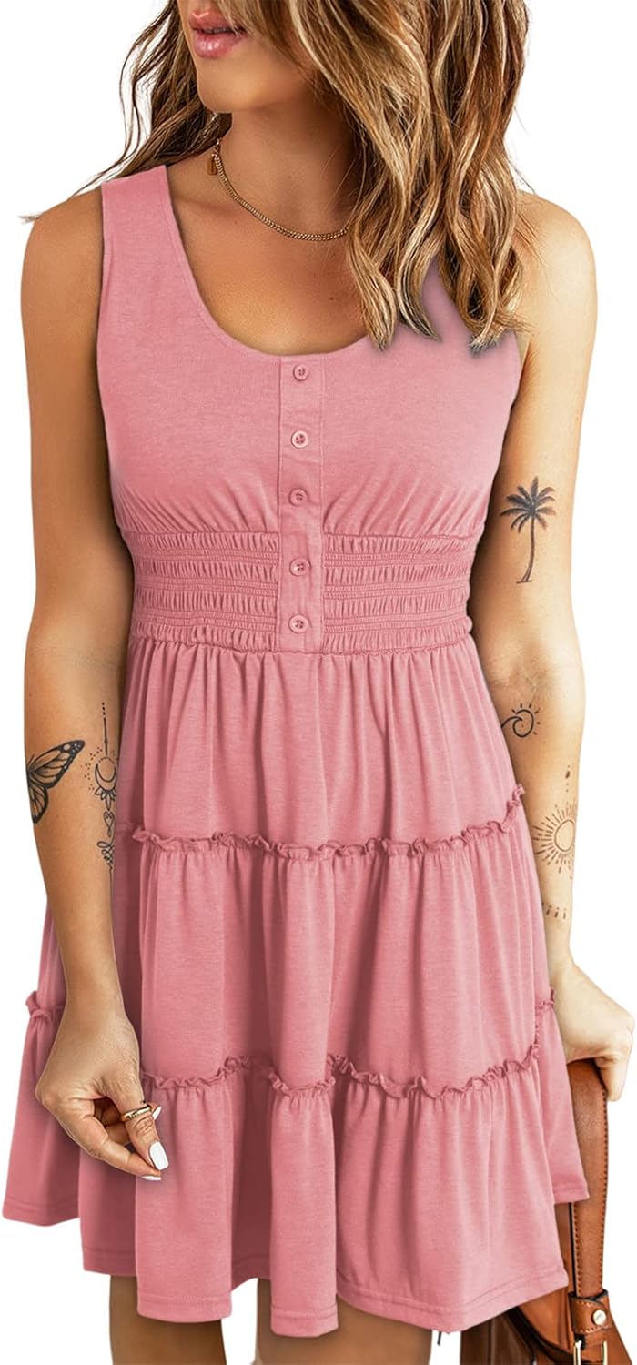 Dokotoo Womens Summer Dresses 2025 Casual Swing Mini Dress