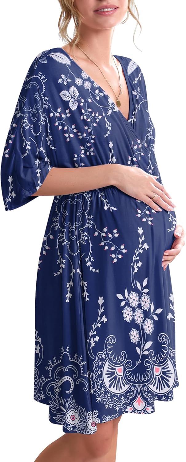 Ekouaer 3 in 1 Labor Delivery Hospital Gown for Maternity Needs