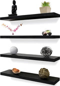 Wood Floating Shelves for Wall Decor, Rustic Shelves Set of 4