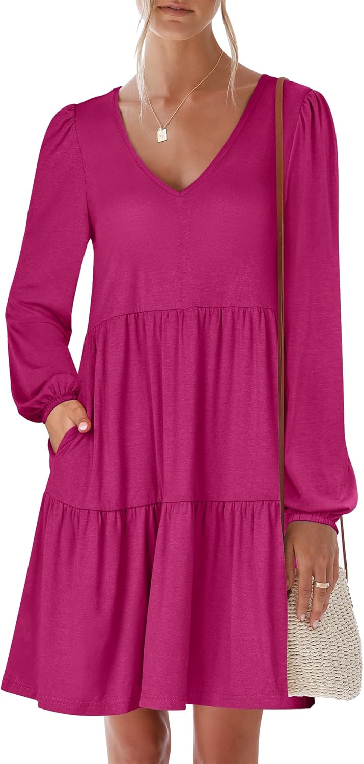 ANRABESS Womens Long Sleeve Dress for Casual Beach Outfits