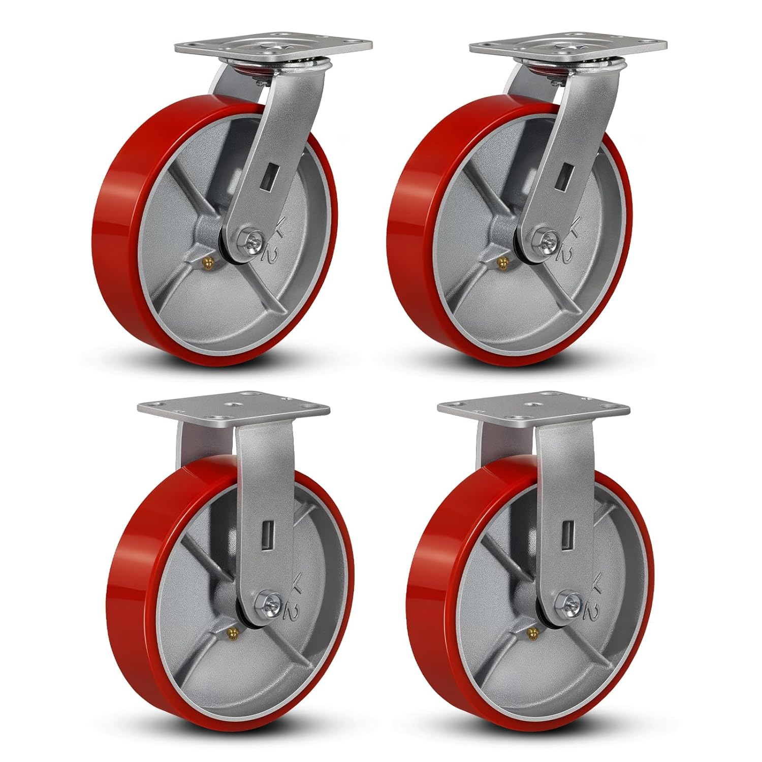 8 in Heavy Duty Casters for Platform Trucks and Workbenches