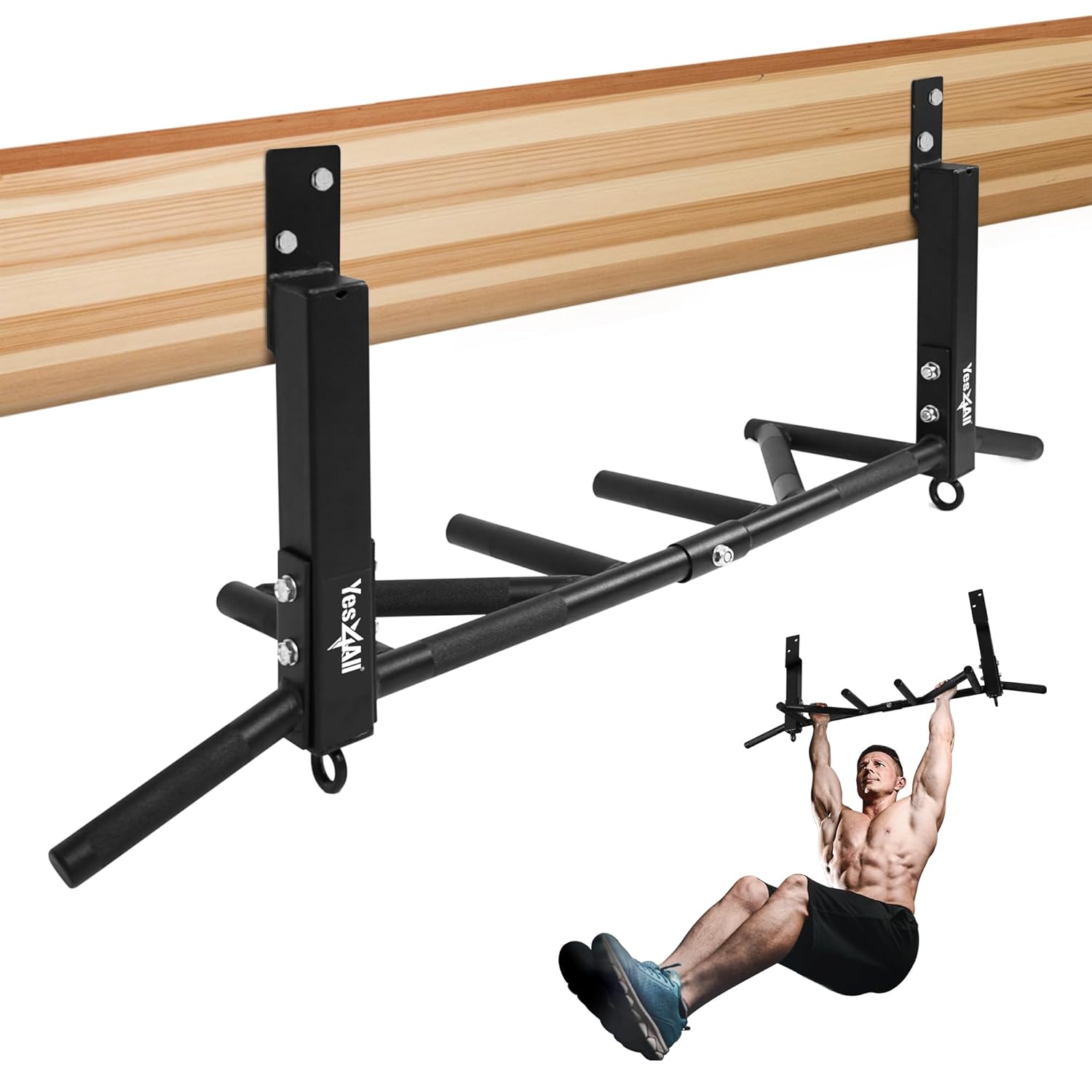 Yes4All Joist Mounted Pull Up Bar for Home Gym Workouts