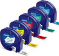 Dymo LetraTag Replacement Tape - Vibrant Labels, 5-Pack