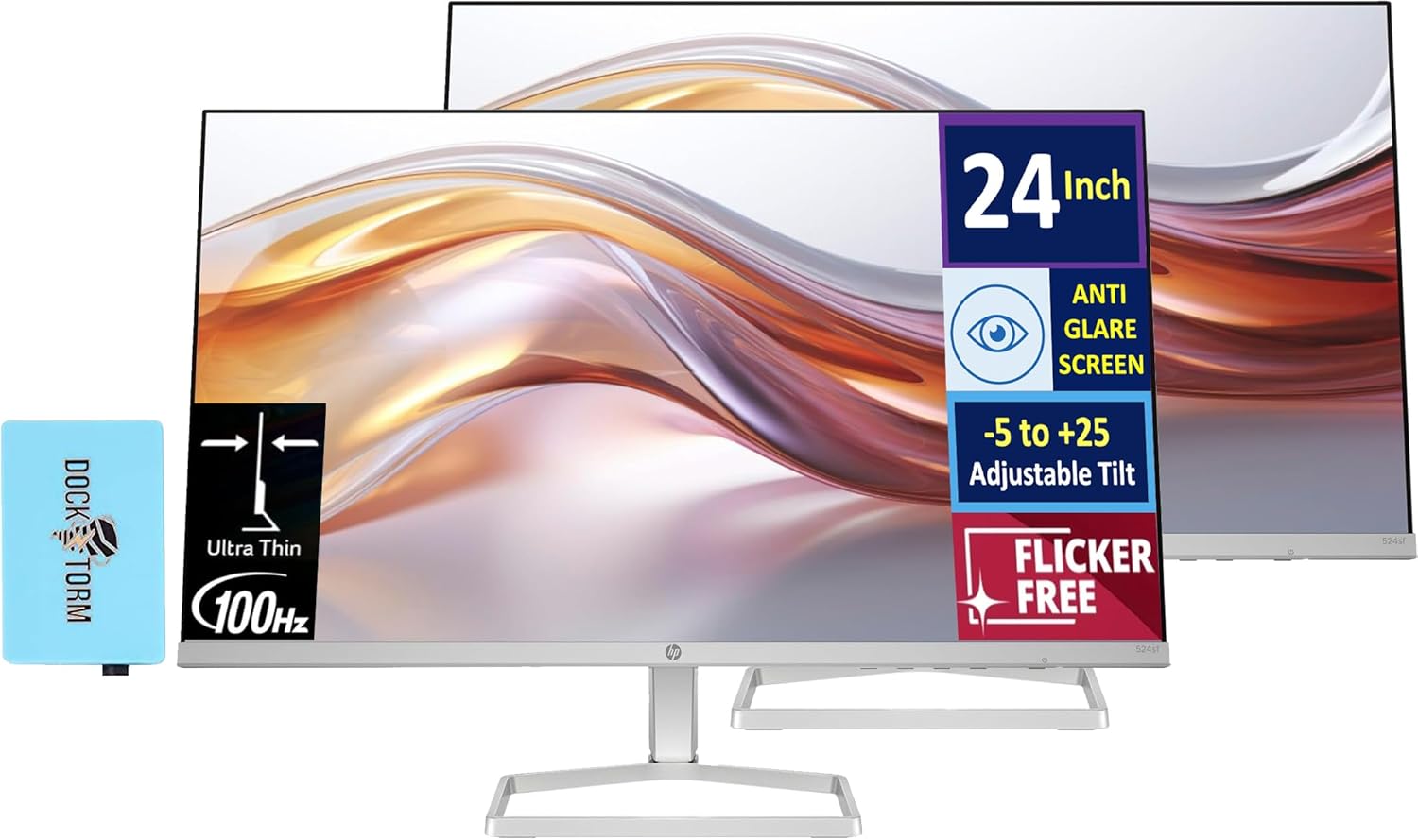 HP 24 Inch FHD IPS Monitor with Adjustable Tilt and USB Hub
