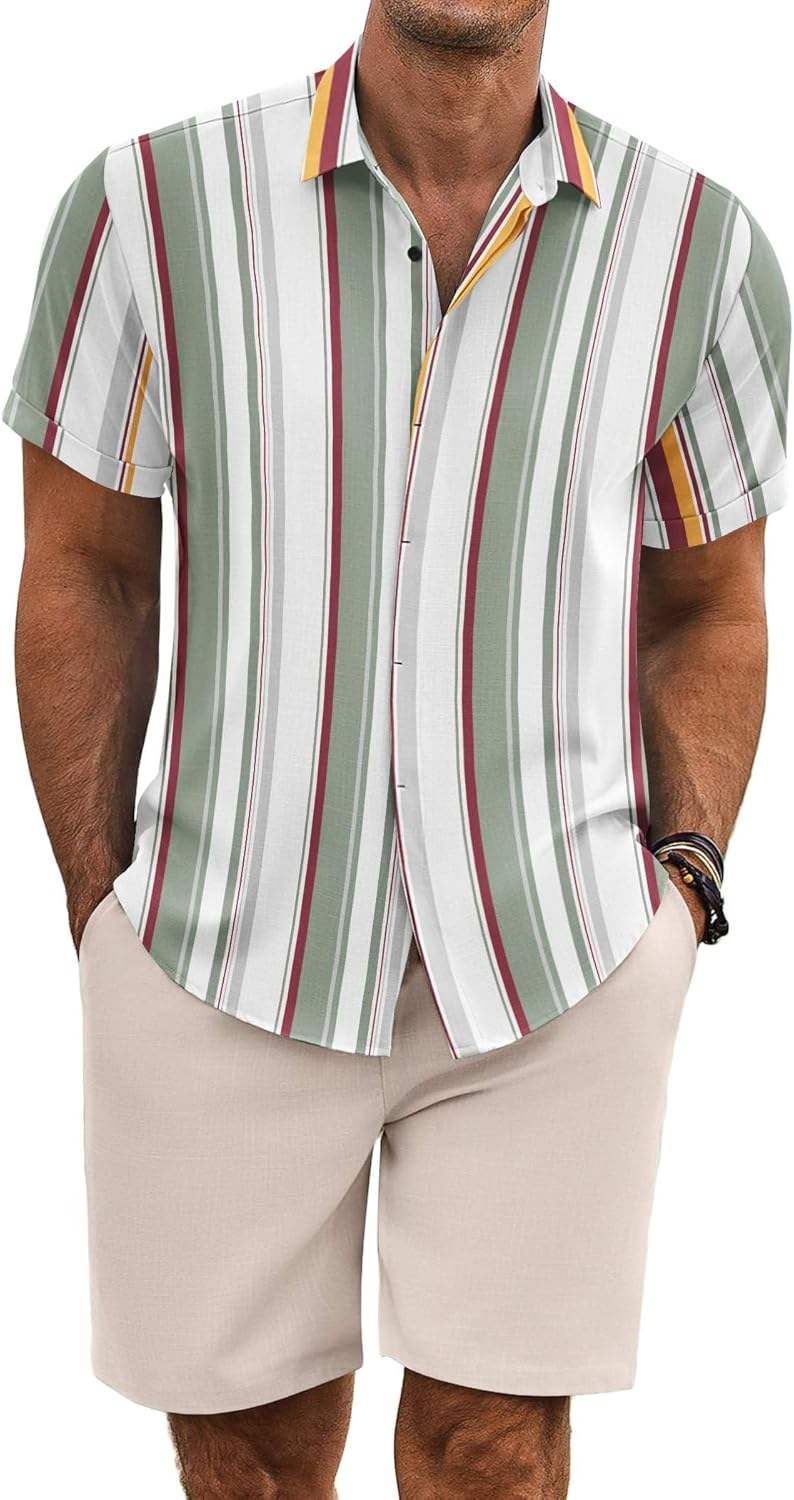 COOFANDY Men's Summer Beach Outfits for Vacation and Relaxation