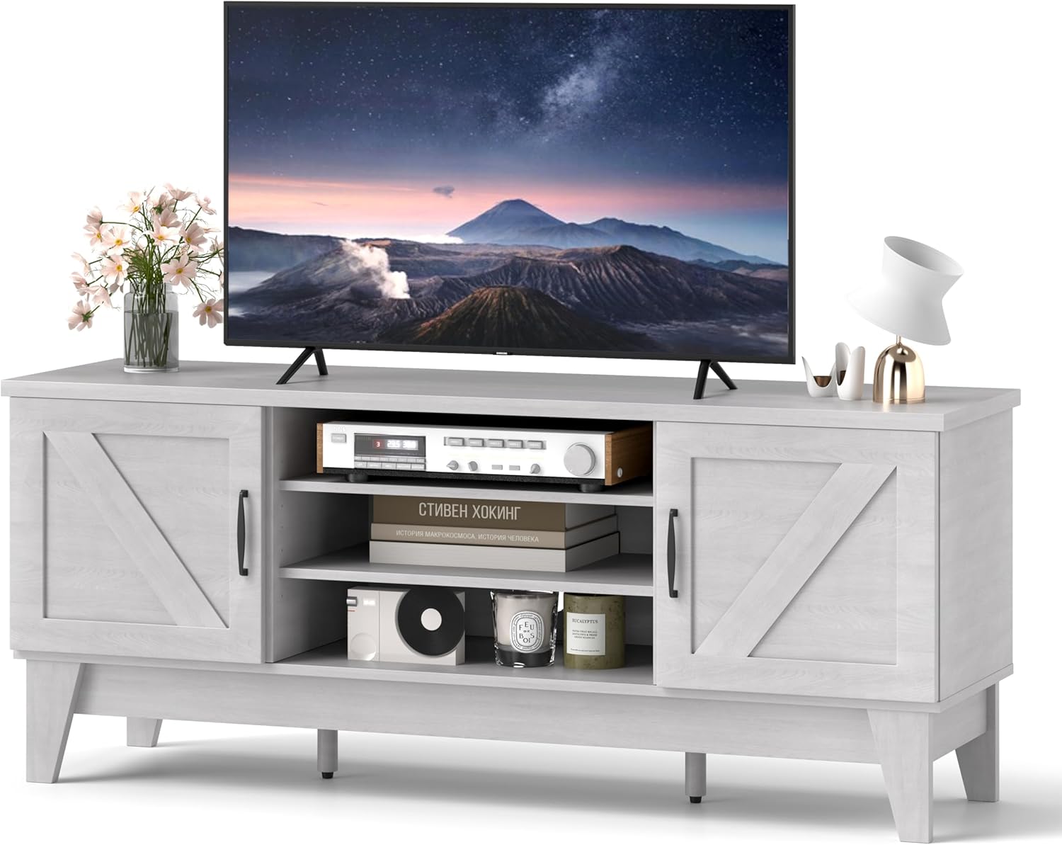 Tangkula Rustic TV Stand for 65 TVs