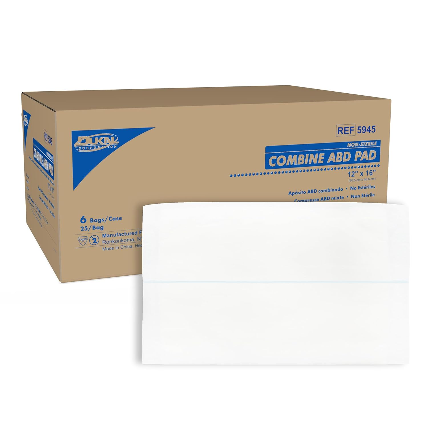 Dukal ABD Pad Non-Sterile 12 in x 16 in Highly Absorbent Dressing