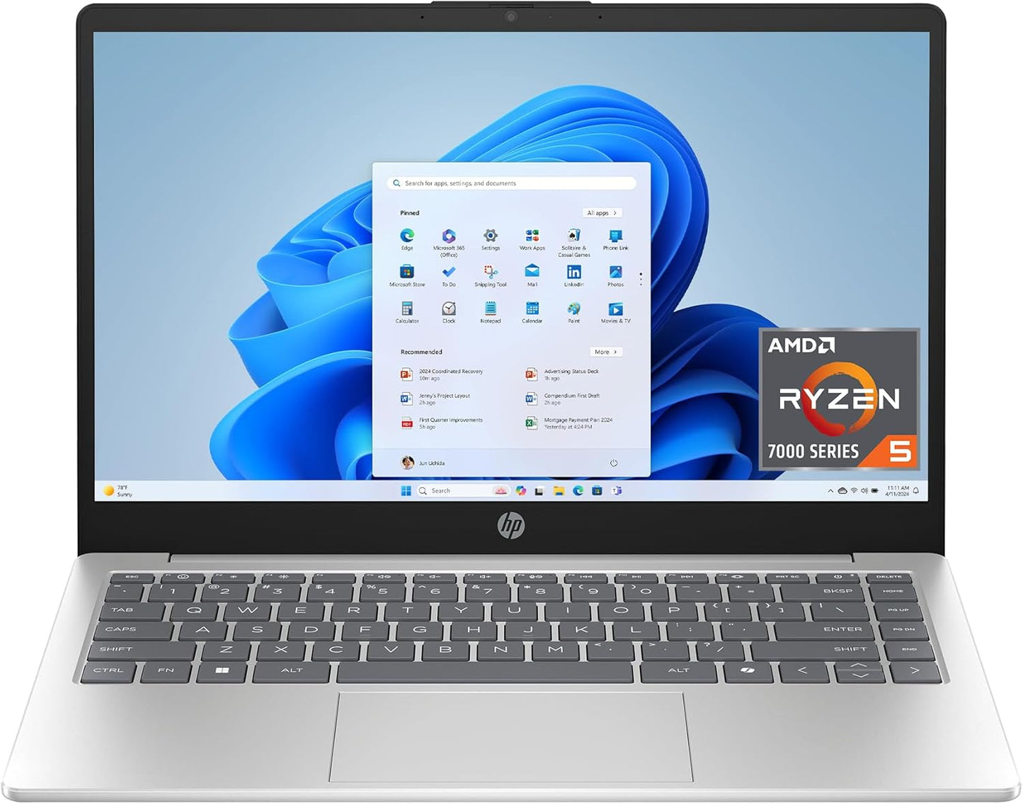 HP 14 inch Laptop with Touchscreen and AMD Ryzen 5 Processor