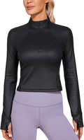 CRZ YOGA Butterluxe Long Sleeve Crop Quarter Zip - Soft