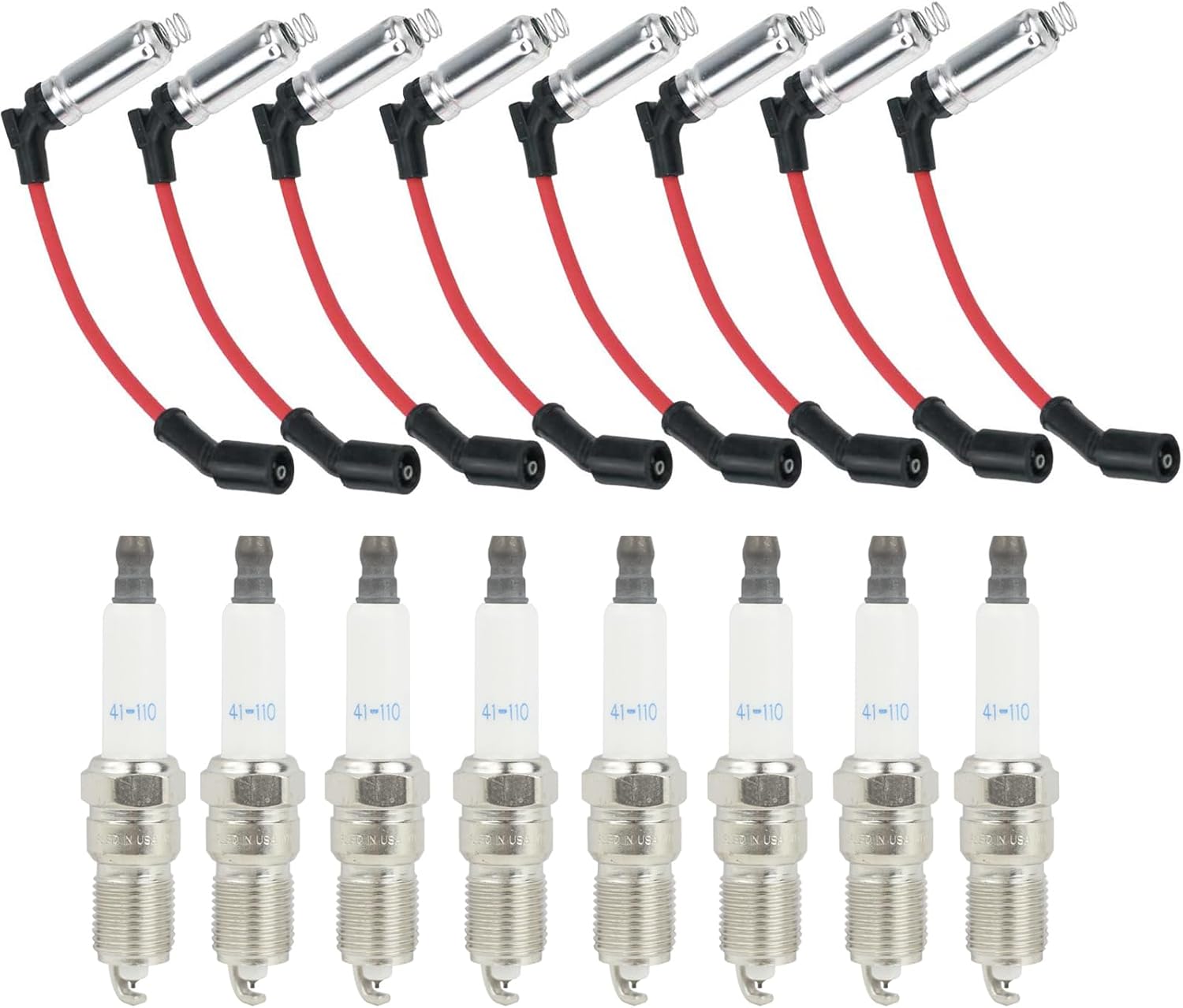 41-110 Iridium Spark Plugs & M8-48322 Wires for Chev-y V8