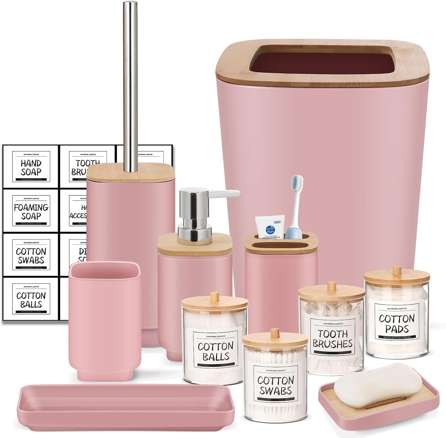 IMAVO Pink Bathroom Accessories Set for Stylish Decor