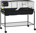 PawHut Two-Story Small Animal Cage with Wheels and Shelf