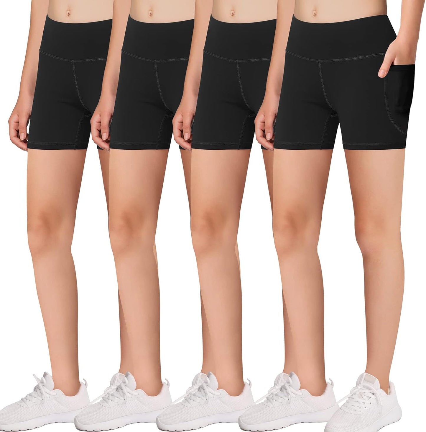 MIRITY Girls' Athletic Biker Shorts with Pockets for Active Kids