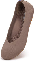 Women's Wide Width Knit Ballet Flats with Arch Support - Comfortable