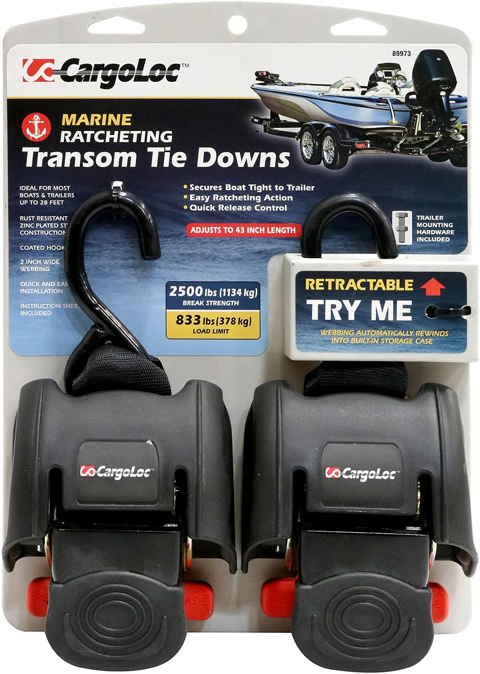 CargoLoc Retractable Transom Tie-Down: Secure Your Load Easily