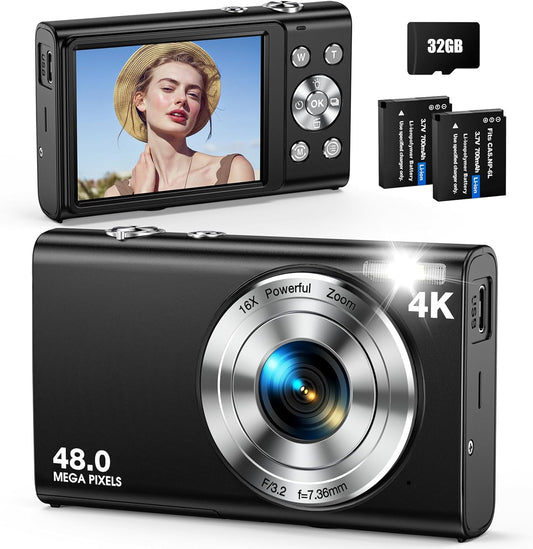 Ultra HD Vlogging Camera Kit: Autofocus 48MP 4K Zoom