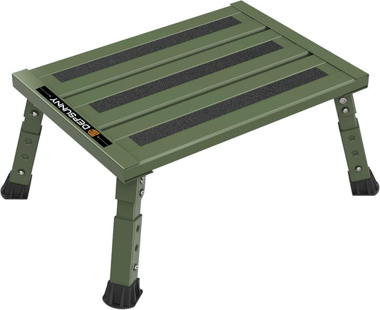 Adjustable RV Step Stool with 3-Step Height Adjustment Features