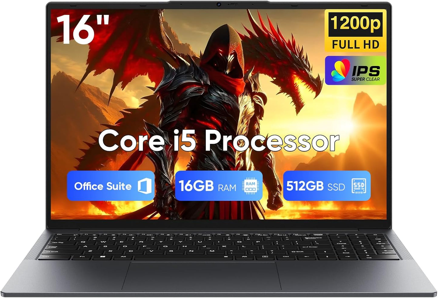 EYY 16in Laptop with Intel Core i5, 16GB RAM, 512GB SSD