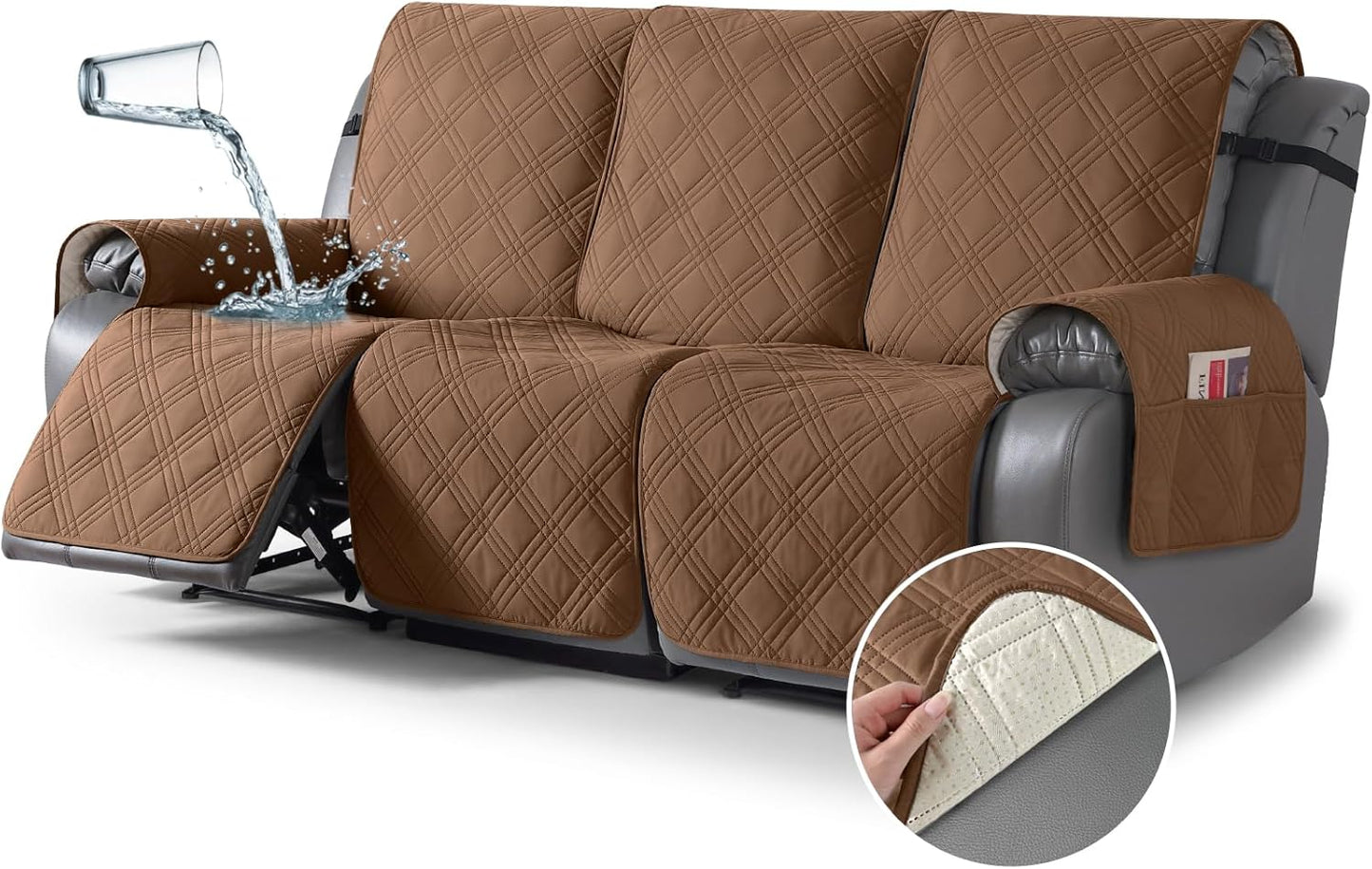 100% Waterproof Recliner Sofa Covers for 3 Seater Couches