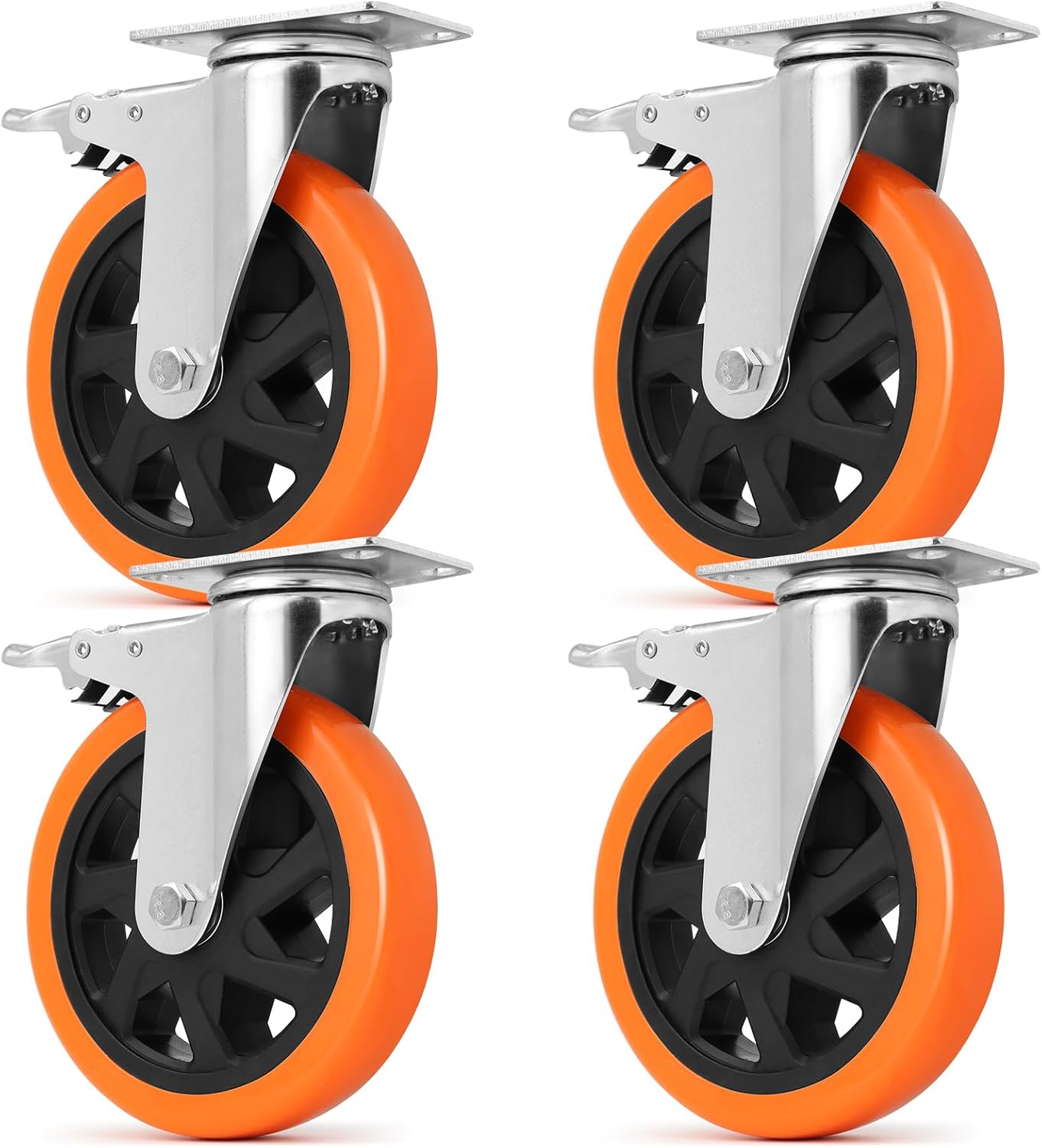 6 inch Heavy Duty Caster Wheels Set of 4 for Smooth Mobility