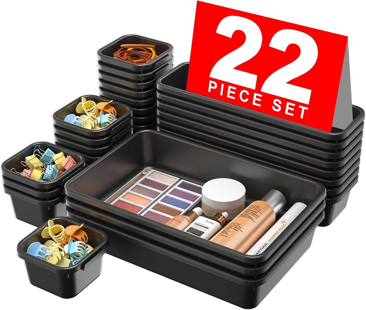 A-LuGei Black Desk Drawer Organizer - Multi-Use Storage