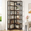 Corner Shelf 7-Tier Industrial Bookshelf - Space-Saving Display