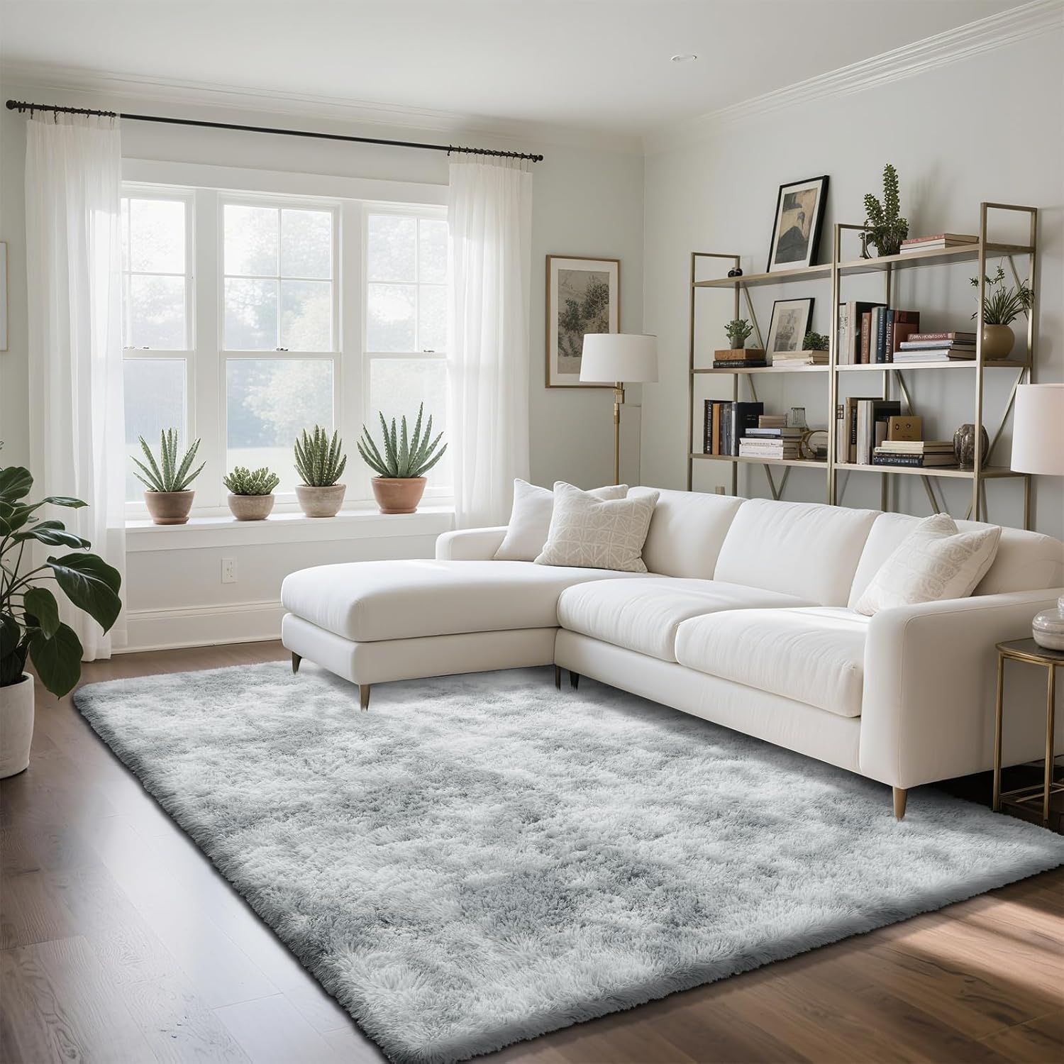 Fluffy Rug Shaggy Area Rug for Bedroom and Living Room Decor