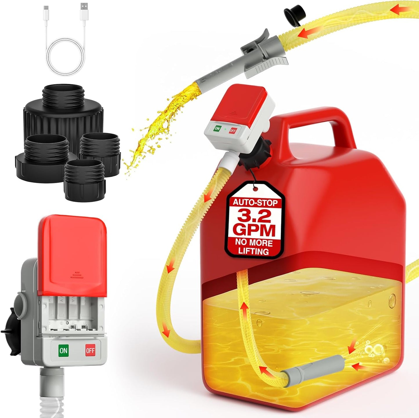 Fuel Transfer Pump with Auto-Stop for Safe Refueling Needs