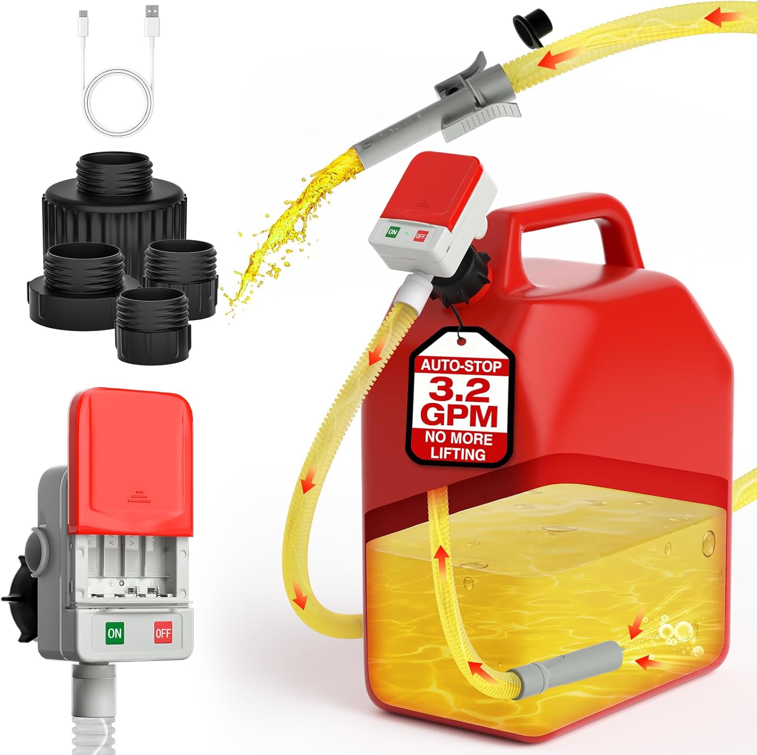 Fuel Transfer Pump with Auto-Stop for Safe Refueling Needs