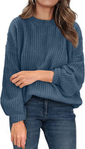 Fall Sweaters for Women 2025 Ribbed Knit Long Sleeve Pullover