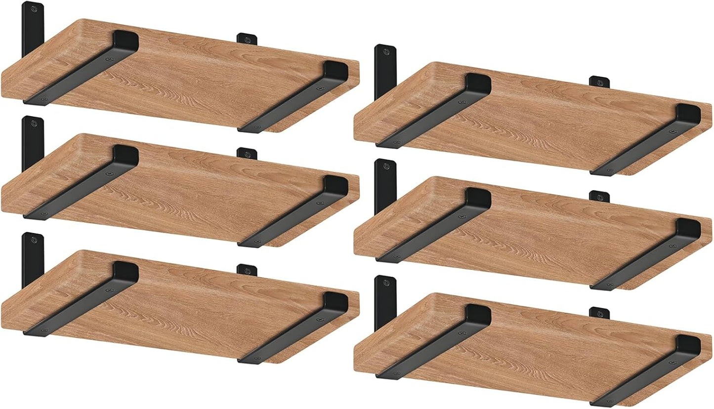Rustic Farmhouse Iron Wall Floating Shelf Brackets - 12 Pack