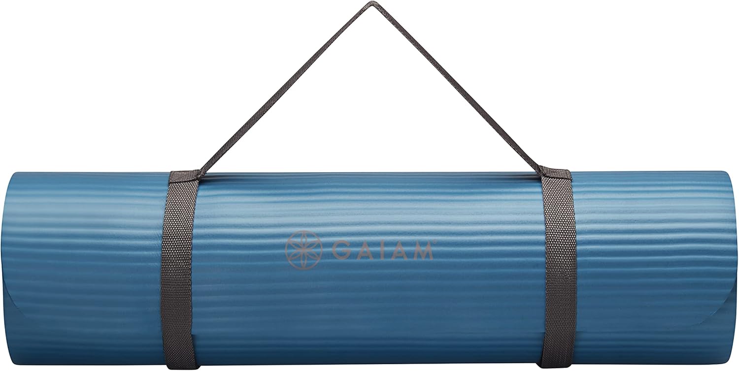 Gaiam Extra-Thick Yoga Mat: Non-Slip & Portable