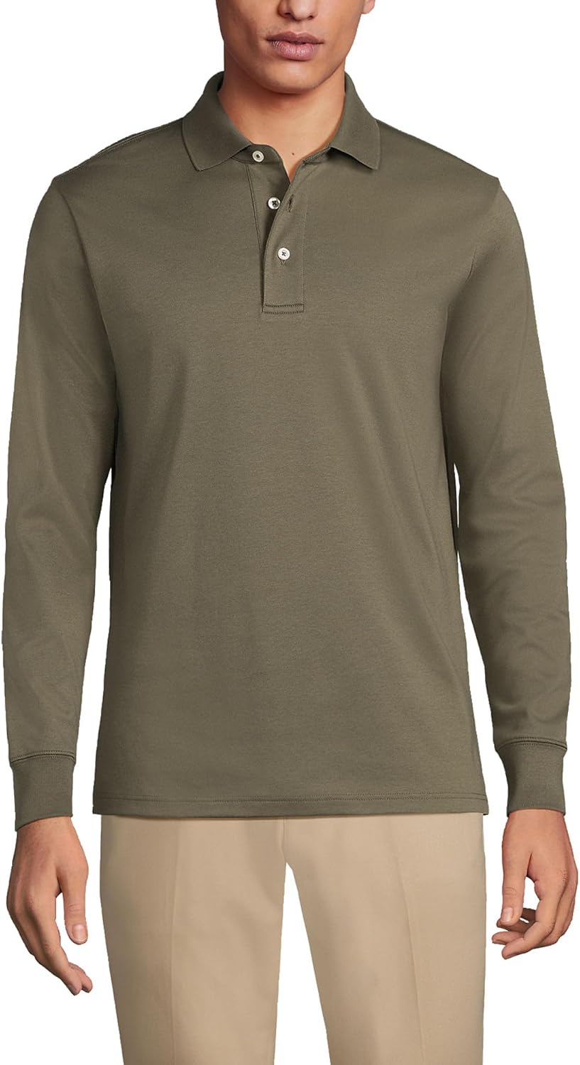 Lands' End Men's Long Sleeve Supima Cotton Polo Shirt Review