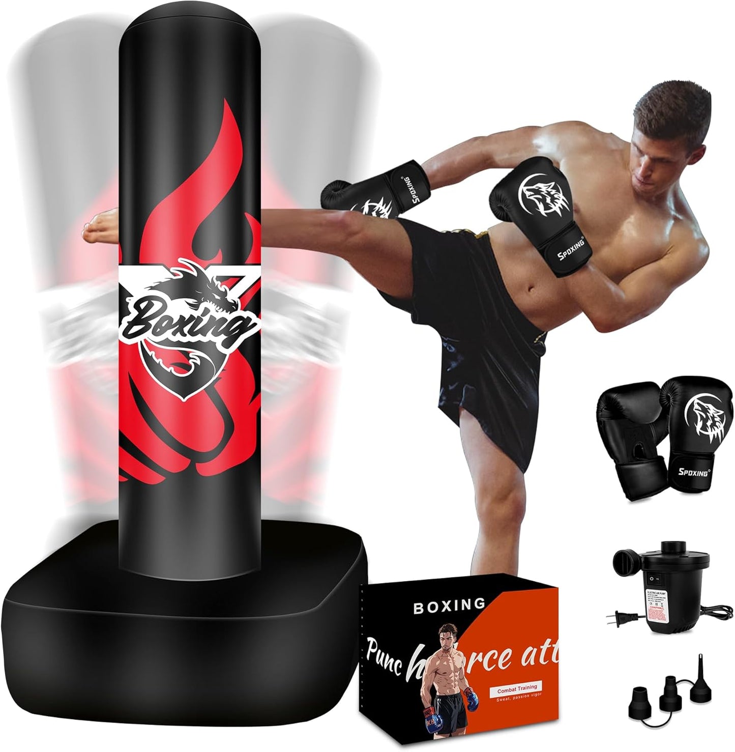 Freestanding Punching Bag for Adult Teens - 70in Heavy Bag Set
