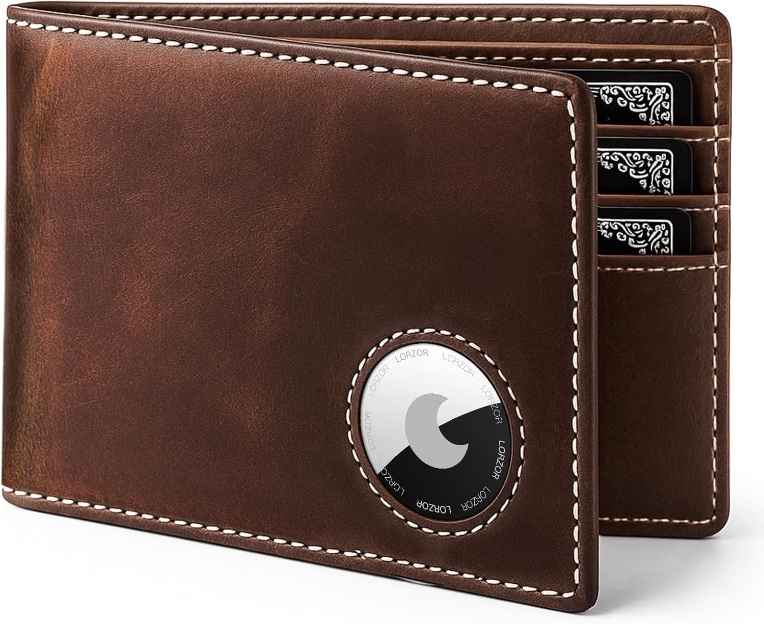 AirTag Wallet for Men - Minimalist Bifold Leather Design