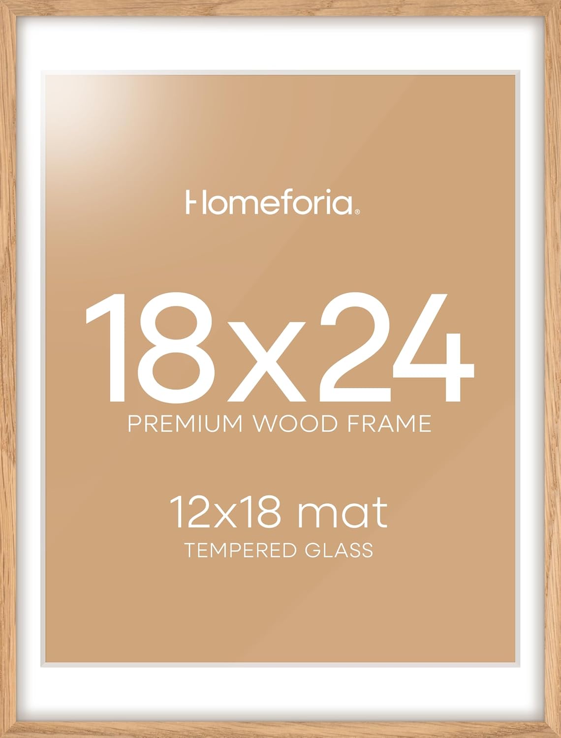 Homeforia 18x24 Poster Frame in Natural Oak for Elegant Display