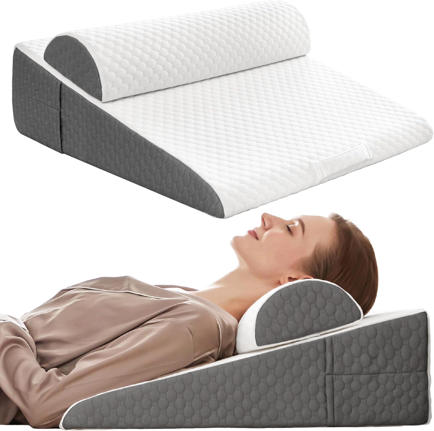 7.5 in Bed Wedge Pillow Set for Surgery Relief and Comfort