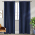 Navy Blue Elegant Blackout Curtains - Room Darkening & Insulated