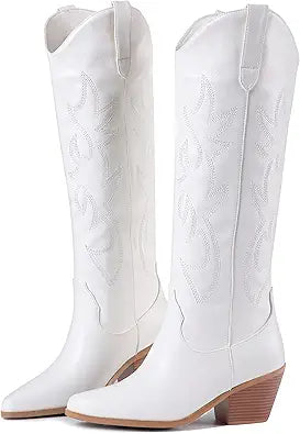 Cowboy Boots for Women - Embroidered Knee High Western Style