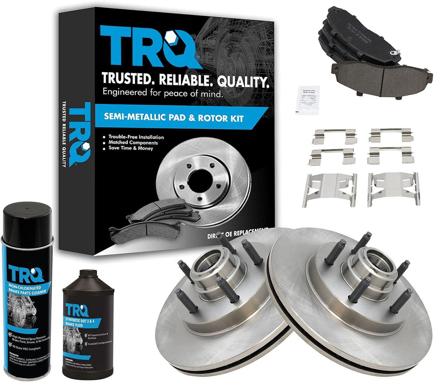 TRQ Front Brake Pad & Rotor Kit for 2000-2004 Ford F-150