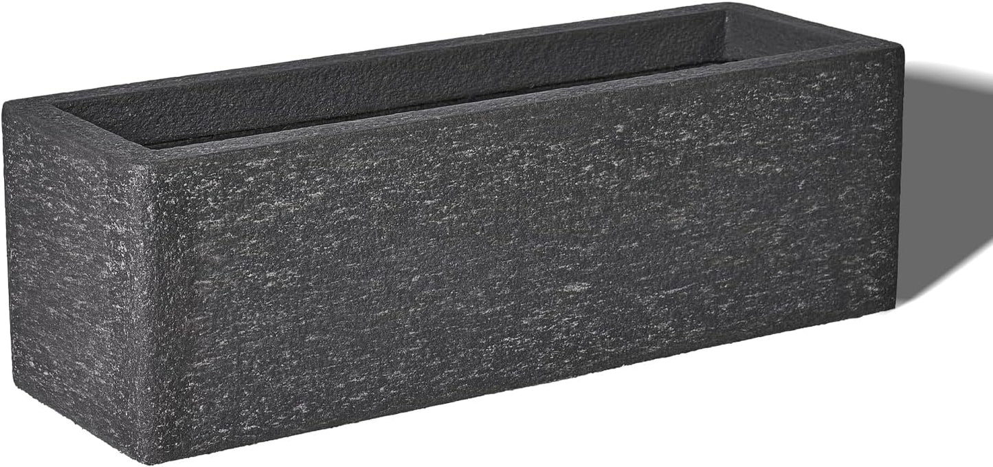 24 Inch Rectangular Concrete Planter for Indoor and Outdoor Use