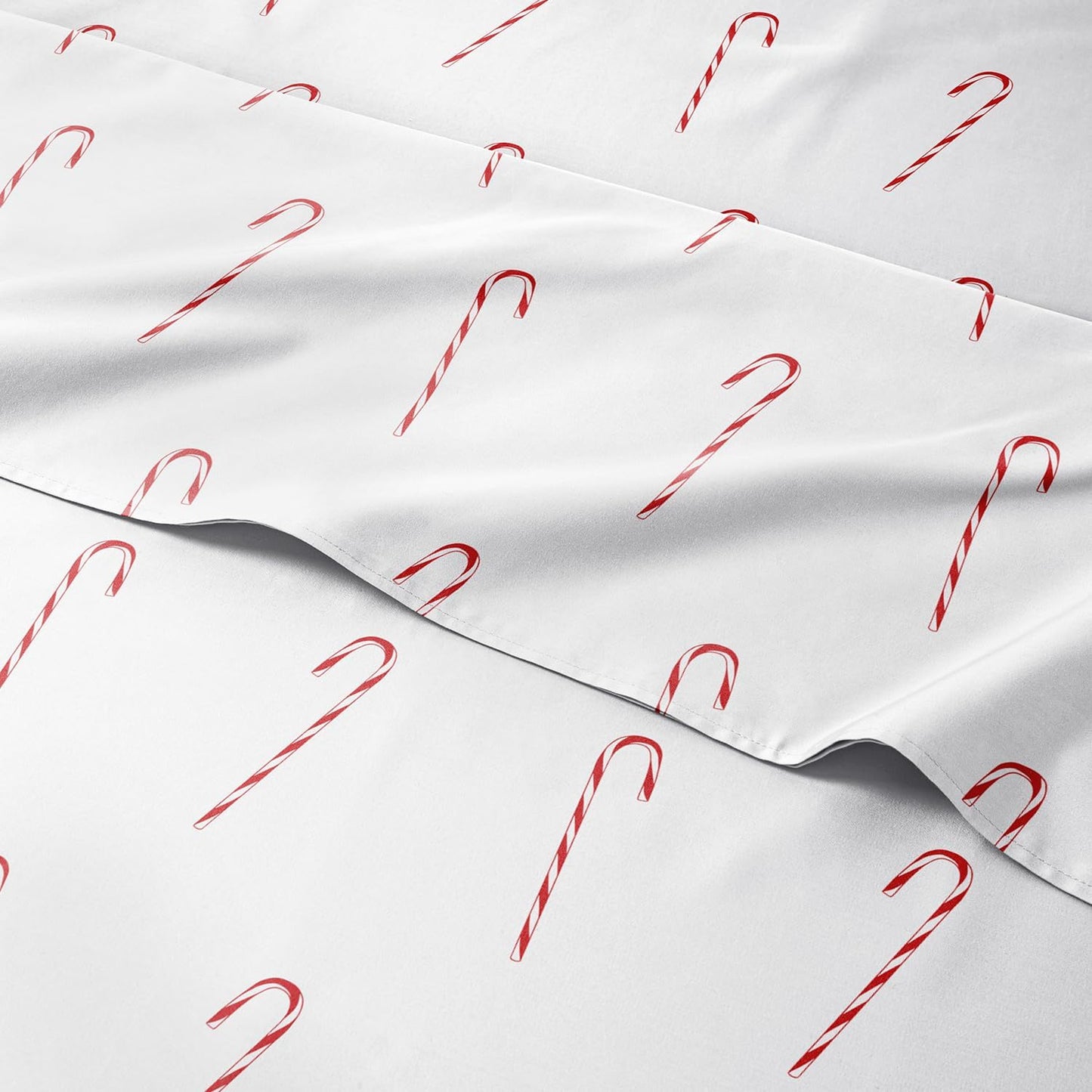 Twin Christmas Candy Canes Sheet Set - Cozy Holiday Bedding