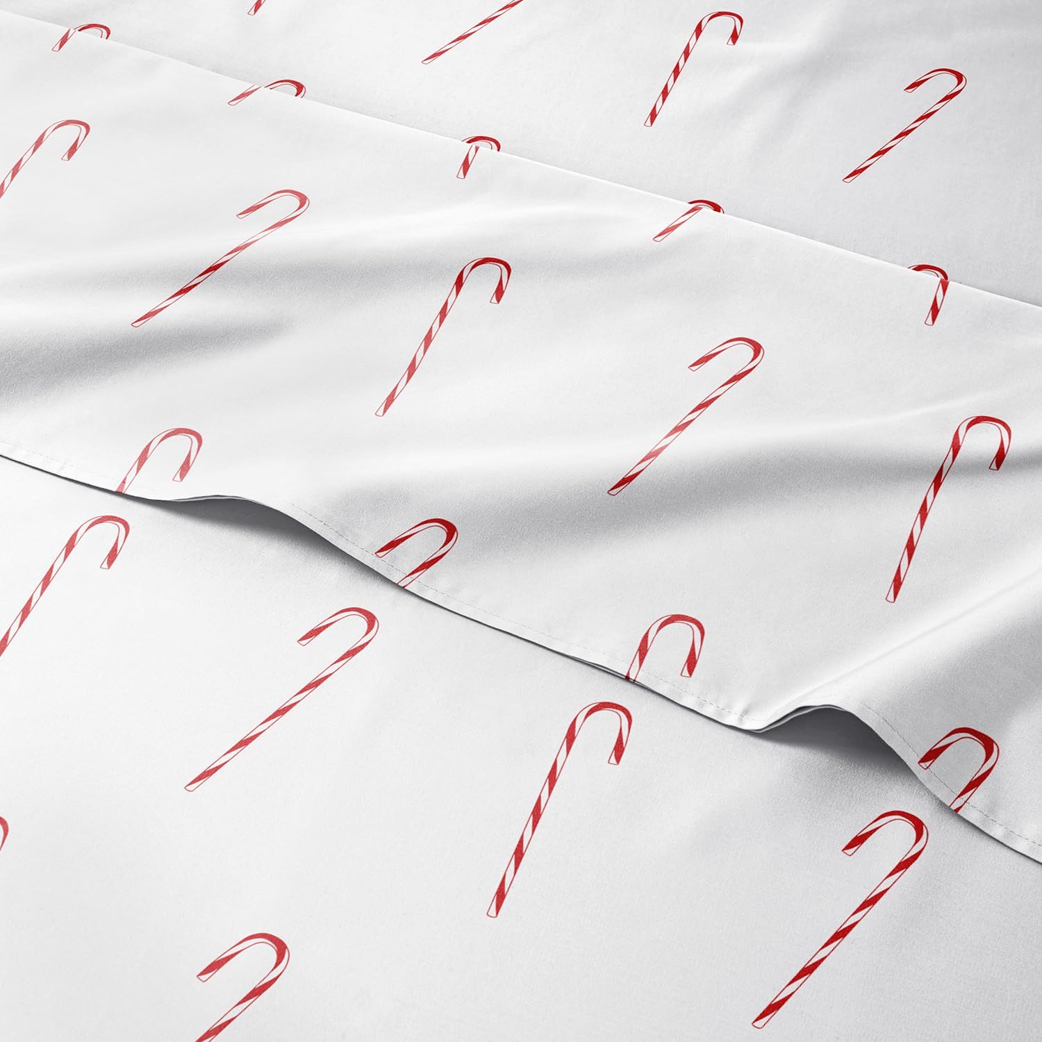 Twin Christmas Candy Canes Sheet Set - Cozy Holiday Bedding