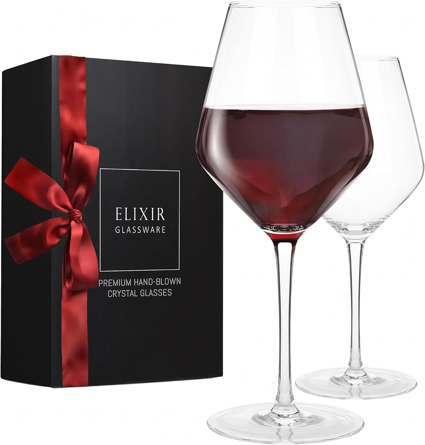 ELIXIR GLASSWARE Red Wine Glasses Set of 2 - Perfect Gift