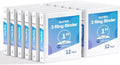 SUNEE 3 Ring Binder 1 Inch 12 Pack Clear View Binder - Durable White