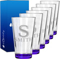 Personalized Beer Glasses Set of 6 Engraved 16oz Pint Glasses