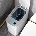 Small Bathroom Trash Can with Motion Sensor Lid - Slim 3.8 Gallon
