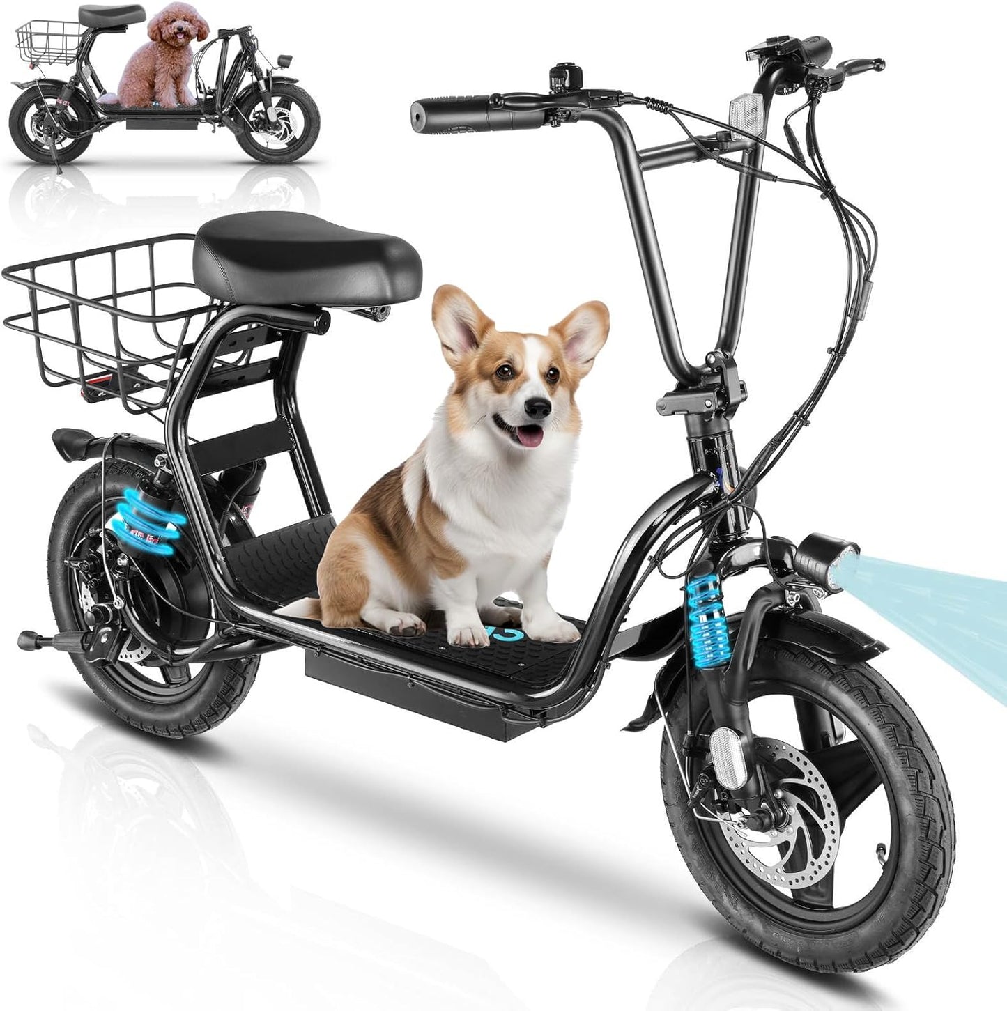 Caroma Peak Electric Scooter with Seat for Adults, 20MPH Speed