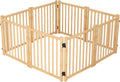 Paint-Free Wooden Freestanding Dog Gate - 8 Panel 23in Step-Over